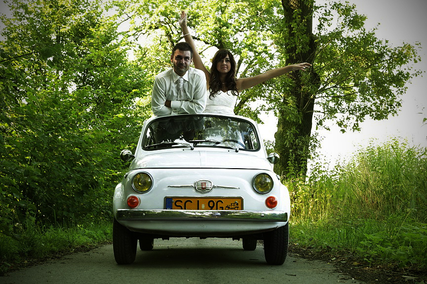 Samochód do ślubu - Fiat 500 1970r
